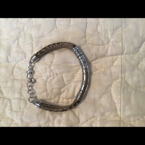 Brighton animal print leather and silver bracelet.